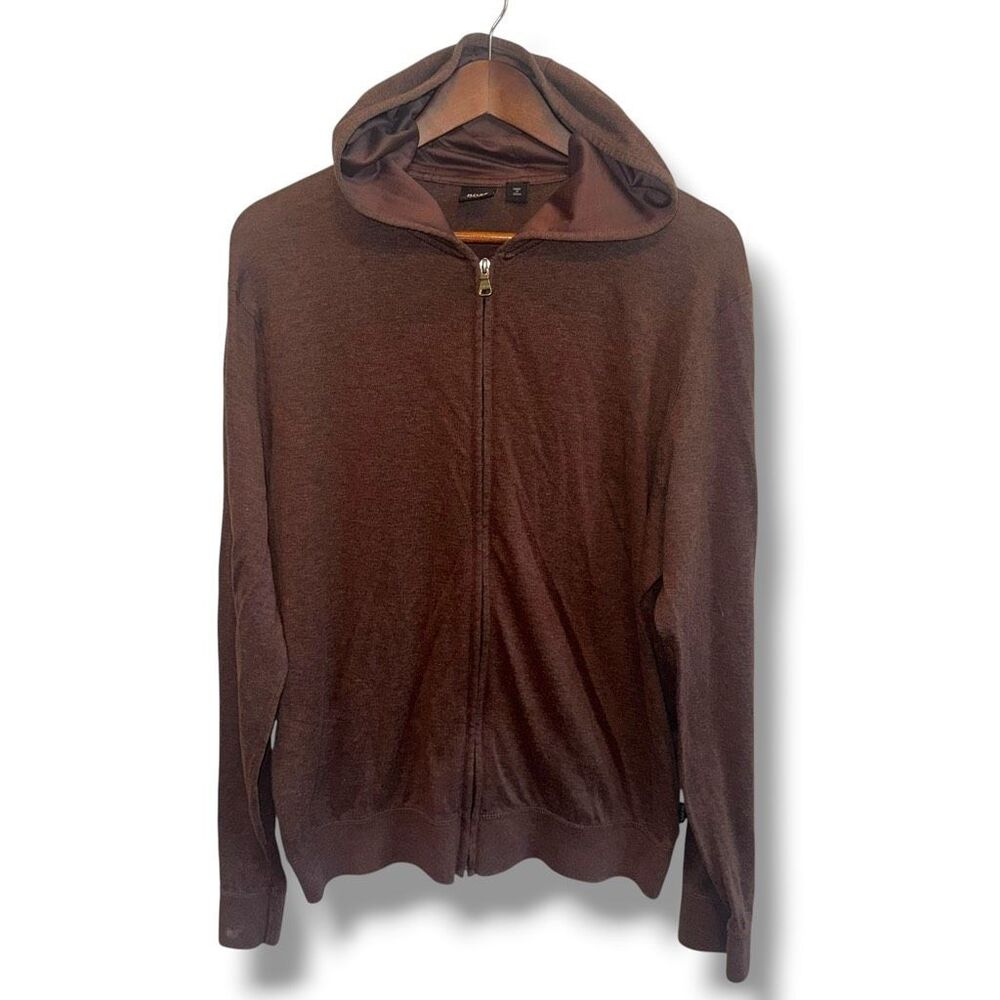 Hugo Boss Full Zip Lightweight Hoodie Men’s Sz XL in Chocolate Brown
